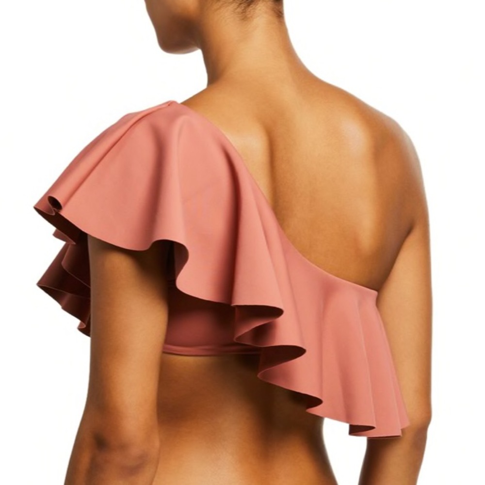 WeWoreWhat Positano Ruffle Top Canyon Rose NWT $95 - Picture 2 of 3